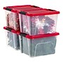 Iris 20.5 Quart Storage Container with Lid, Plastic, Red, 4/Pack (500263)~#|#~13A35C0F-910D-4EF9-87100ED8D815E116_sc7