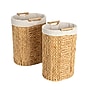 Household Essentials Double Laundry Hamper, Handwoven Water Hyacinth/Cotton, Natural (HE1163)~#|#~13A9095F-3079-4D49-A746676672D67780_sc7
