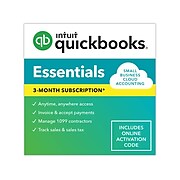QuickBooks Essentials 2023 for 3 Users, 3-Month Subscription, Windows/Mac, Online Access (5101257)