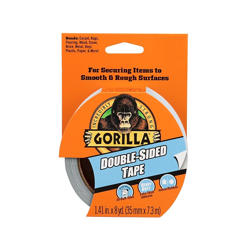Gorilla Double-Sided Tape, 1.4" x 8 yds., Grey (100925) image 1