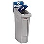 Rubbermaid Commercial Slim Jim Single-Stream Mixed Recycling Station Kit, 23 Gallon, Gray/Blue (2185055)~#|#~13B4E13B-3AFD-4E07-B10EB9FA07B9A902_sc7
