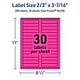 Avery Laser/Inkjet Rectangle Multipurpose Labels, 2/3" x 3-7/16", Neon Magenta, 300/Pack (94210)~#|#~13BA9B8E-8961-4DC6-97D68907CD6097D2_sc7
