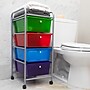 Mind Reader 4-Drawer Storage Utility Cart, Metal/Plastic, Multicolored (4DPTROLL-ASST)~#|#~13BBD3E0-BAB7-4D1C-A360C82D4BF0DAF3_sc7