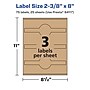 Avery Laser/Inkjet Decorative Edge Multipurpose Labels, 2-3/8" x 8", Kraft Brown, 75 Labels/Pack ( 94117)~#|#~13BBF21E-78D4-477F-9D154A11267855C6_sc7