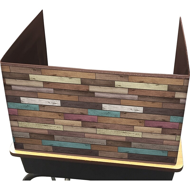 Teacher Created Resources 22" Reclaimed Wood Design Privacy Screen, Multicolored, Pack of 2 (TCR20346-2) image 1