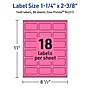 Avery Laser/Inkjet Rectangle Multipurpose Labels, 1-1/4" x 2-3/8", Bright Pink, 1440/Box (94227)~#|#~13C12B76-1BB4-4B26-8DD1E24ECE3CAC55_sc7