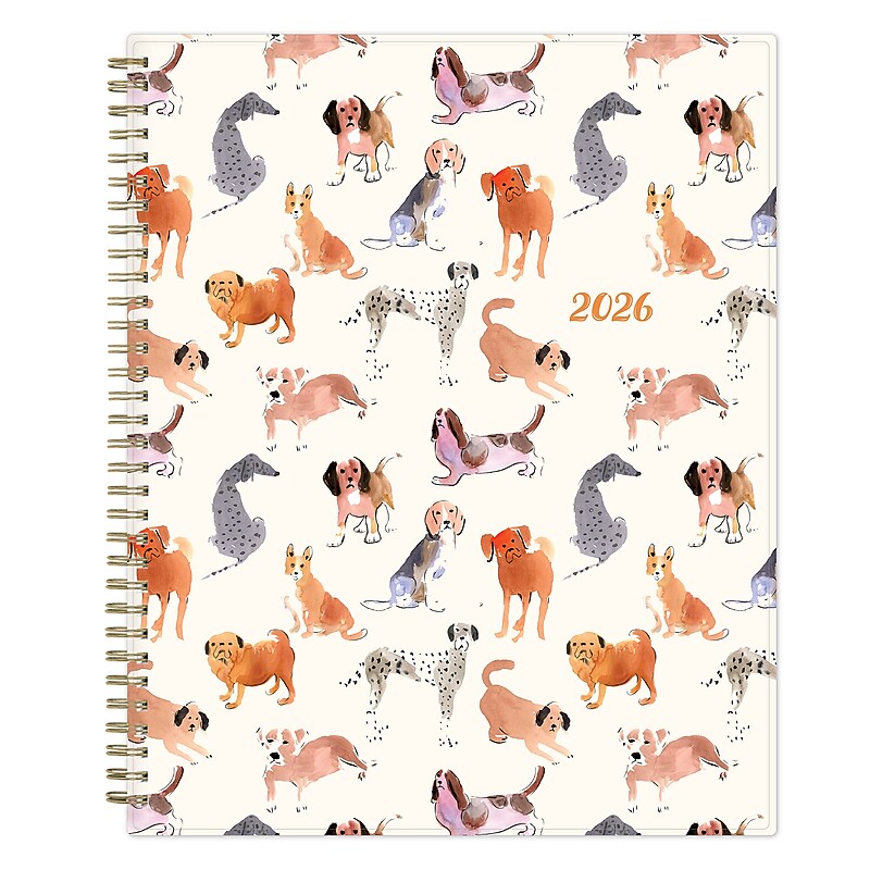 2026 Blue Sky Dogapalooza 11" x 8.5" Weekly & Monthly Personal Organizer, Plastic Cover (158060) image 1