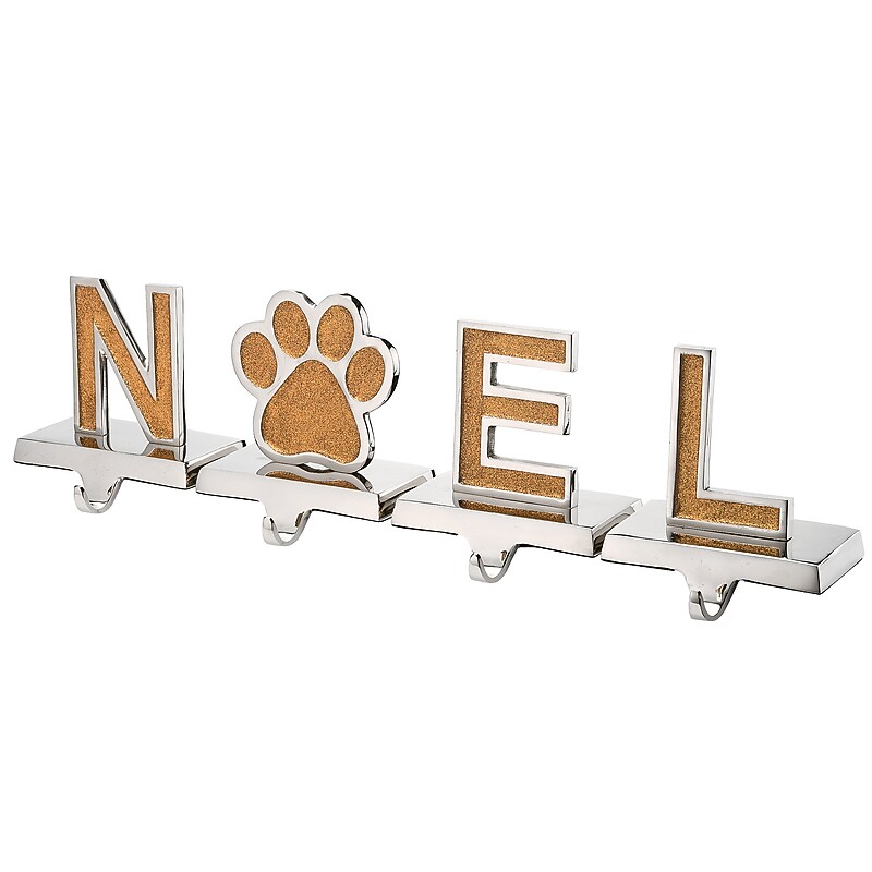 National Tree Company 5" Gold Sparkle NOEL Stocking Holders, 4-Pieces (MO57-MAE20213-1) image 1
