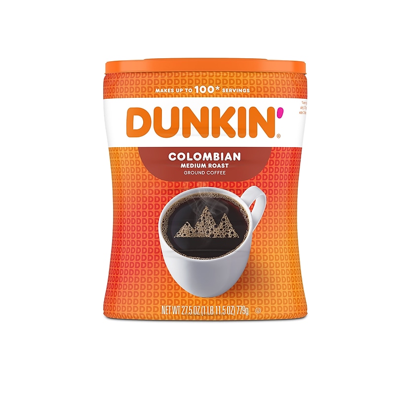 Dunkin' Colombian Ground Coffee, Medium Roast, 27.5 oz. (8133401292) image 1