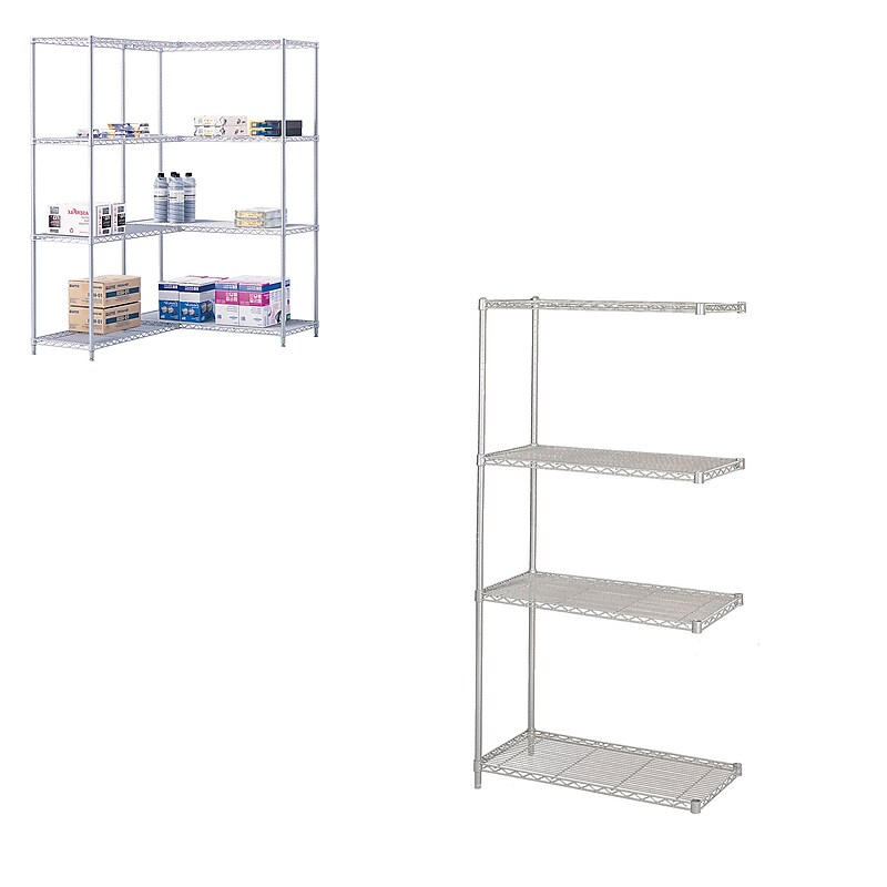 Safco Industrial 4-Shelf Metal Unit, 36", Metallic Gray (5286GR) image 1