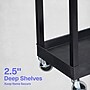 Luxor TUFFY XL 2-Shelf Multi-Purpose Utility Cart, Black (EC11-B)~#|#~13DF2E45-6041-43B0-B99BC809E8FE54A2_sc7