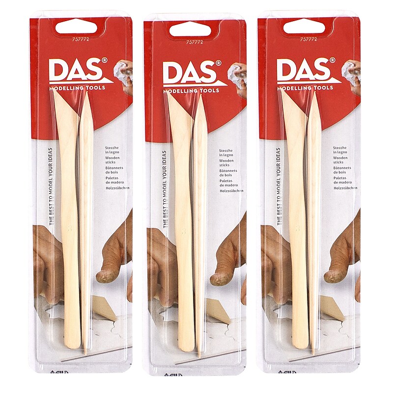 DAS Hardwood Modeling Clay Tools, 2/Set, 3 Sets/Bundle (DASF345000-3) image 1