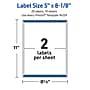 Avery Rectangle Laser Multipurpose Labels, 5" x 8-1/8", White, 20/Pack (19479399376)~#|#~13EFBC3C-F386-48EC-89EC2FC7C941F5D7_sc7