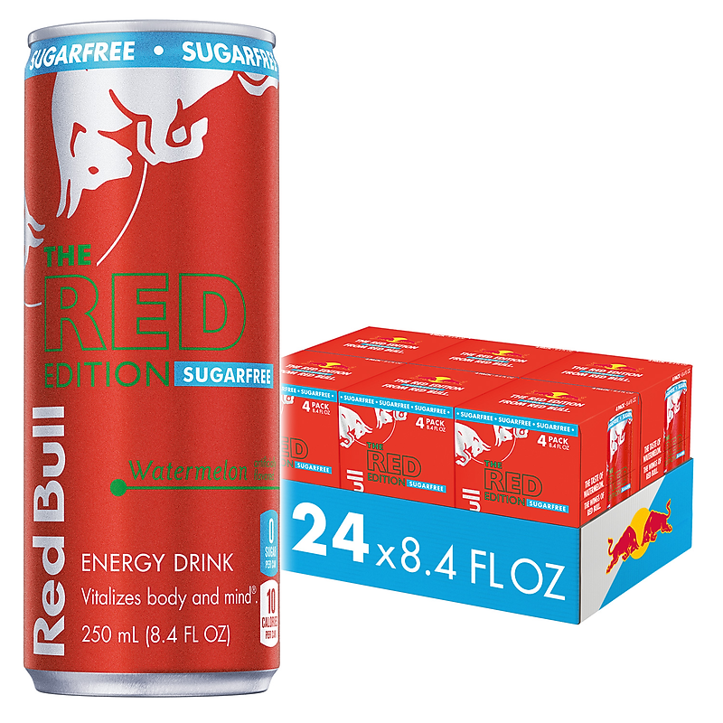 Red Bull Red Edition Sugar-Free Watermelon Energy Drink, 8.4 oz., 24 Cans/Carton (RB243202) image 1