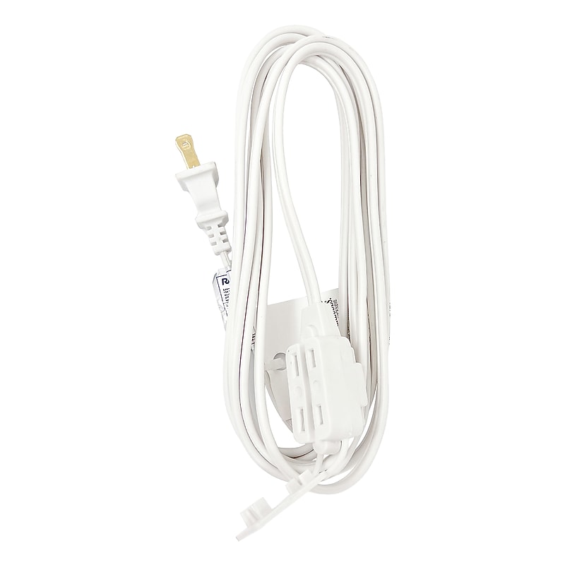 RAYOVAC 6' Extension Cord, 2-Outlet, 16 AWG, White (HM-EC-001-6) image 1