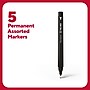 TRU RED™ Pen Permanent Markers, Ultra Fine Tip, Assorted, 5/Pack (TR54528)~#|#~13F3ACFC-D2C7-4526-B21EC0E54BE27F7A_sc7