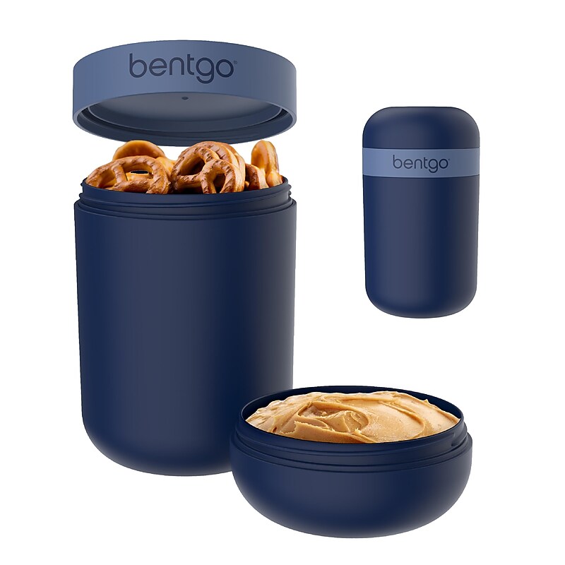 bentgo Snack Container, 2-Compartment, Navy, 20 oz. (BGSNKCP-N) image 1