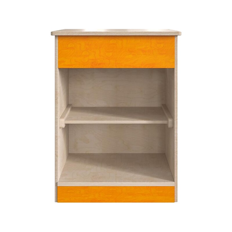 Flash Furniture Bright Beginnings Kids' 2-Shelf Kitchen Cabinet, Brown/Orange (MK-ME03539-GG) image 1