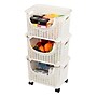 Mind Reader Plastic/Poly Mobile Kitchen Cart with Swivel Wheels, Ivory (ROLLBASK3-IVO)~#|#~1400E779-7B19-4536-A47091B51F846C6B_sc7
