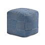 Anji Mountain Branford Ivory Sailor Blue Fabric Square Pouf Ottoman (AMBPF109-1818)~#|#~140A4CAA-9C84-41EC-BFEBDAAD06F79FCE_sc7