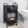 Mind Reader 3-Removable Drawer Multi-Purpose Rolling Storage Cart with Wheels, Metal, Black (3VERTM-BLK)~#|#~140B8688-C72A-4410-B55481E1CF1B1C9D_sc7