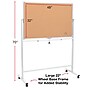 Excello Global Products Double Sided Magnetic Mobile Whiteboard Corkboard Combo, White Frame, 48" x 32"~#|#~140BDA5B-7086-40F0-AAF86654DC9C98C7_sc7