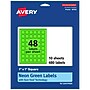 Avery Laser/Inkjet Multipurpose Square Labels, 1" x 1", Neon Green, 480/Pack (94103)~#|#~140E9197-982A-41D2-B8A66D846F7B9CD0_sc7