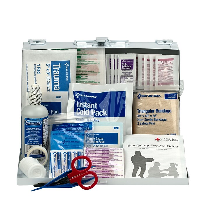 First Aid Only Office Metal First Aid Kit, 25 People, 106 Pieces