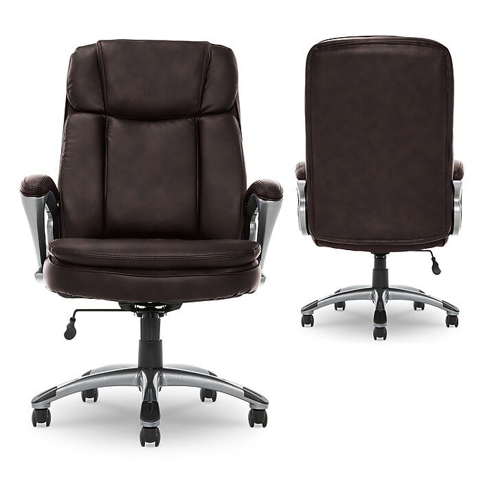 Serta Fairbanks Ergonomic Bonded Leather Executive Big & Tall