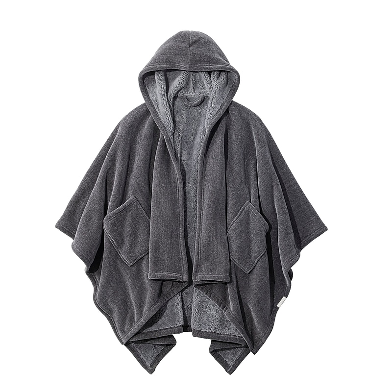 L.L.Bean Cozy Chenille Wearable Throw, Gray (1000248683) image 1