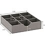 Household Essentials 9-Compartment Cardboard/Polyester Drawer Organizer, Gray (728-1)~#|#~1414EE5B-4603-4918-A036F9BE7D98C5C0_sc7