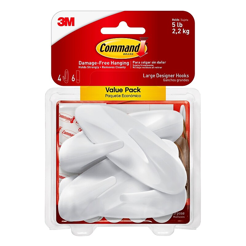 Command Large Decorative Hooks, 5 lb., 4/Pack (17083-4ES) image 1