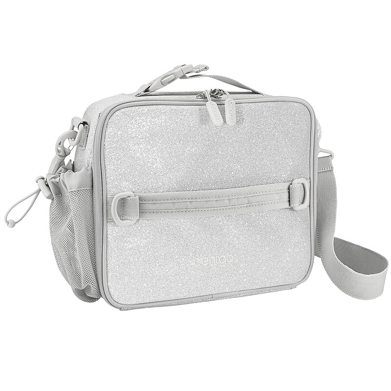 bentgo Glitter Edition Kids Insulated Lunch Bag, 3-Compartment, Silver (BGPTBAG-SLGL) image 1