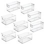 iDESIGN Stackable Assorted Plastic Storage Bin with Handles, Clear, 8/Pack (95582N)~#|#~141A7C61-3229-46B5-A551AF78606EB657_sc7