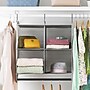 Whitmor 4-Section Fabric Closet Organizer with Built-in Chrome Garment Rod, Gray (5455-10199)~#|#~14271C1D-412B-4B8F-B751E66BB6A5BD7C_sc7