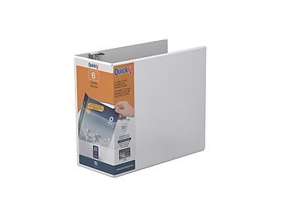 Stride QuickFit D-Ring View Binder, 3 Rings, 6" Capacity, 11 x 8.5, White