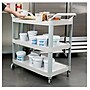 Rubbermaid Commercial 3-Shelf Plastic/Poly Mobile Utility Cart with Lockable Wheels, Off-White (FG409100OWHT)~#|#~142A2798-F4DB-4C67-B4B0BB6DEE13F701_sc7