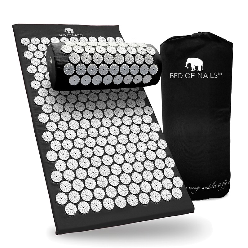 Bed of Nails Acupressure Mat and Pillow Set, Black (191020) image 1