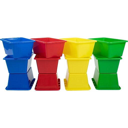 Humble Crew Small Storage Bins, Assorted Colors, 12/Pack (SM579) Staples
