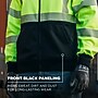 Ergodyne GloWear 8318BK High Visibility Long Sleeve Black Bottom Hooded Zip-Up Sweatshirt, ANSI Type R Class 3, Lime, X-Large~#|#~14360E4D-36D2-4F52-BE398BE61FB74322_sc7