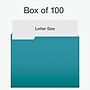 Pendaflex Heavy Duty File Folder, 1/3-Cut Tab, Assorted, Letter Size, Teal, 100/Box (1006995)~#|#~14411C0B-B974-458E-AD50EFBB5BAE66EC_sc7