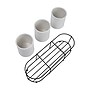 Storied Home 4.25" 3-Piece Ceramic Storage Crocks with Black Metal Holder, White (DA6834)~#|#~144511E9-09E3-47BC-8B12382E55EBBE8C_sc7