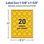 Avery Square Scalloped Laser/Inkjet Multipurpose Labels, 1-5/8" x 1-5/8", Bright Yellow (800/Box)~#|#~144EA0C8-4FAF-4B32-A8882FC58BFC018F_sc7