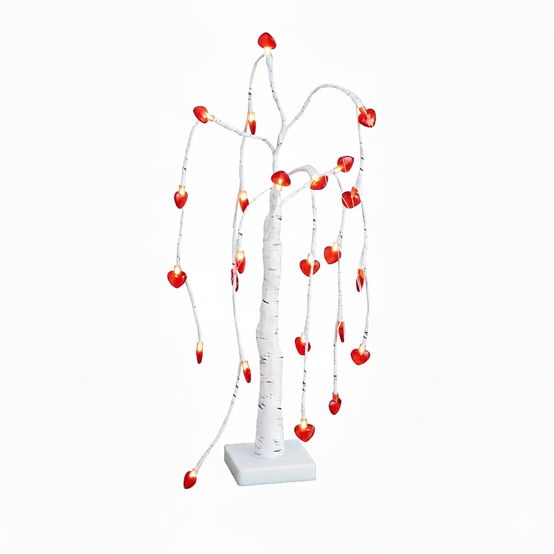 Nearly Natural 2-ft Pre-Lit Artificial Valentine's Day Willow Tree with 24 Heart Shaped LED Lights (T5459) image 1