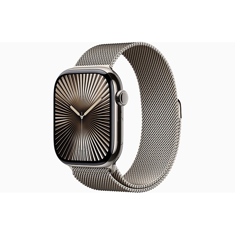 Apple Watch Series 10, GPS + Cellular, 46mm, Natural Titanium Case, Natural Milanese Loop (MWYC3LW/A) image 1