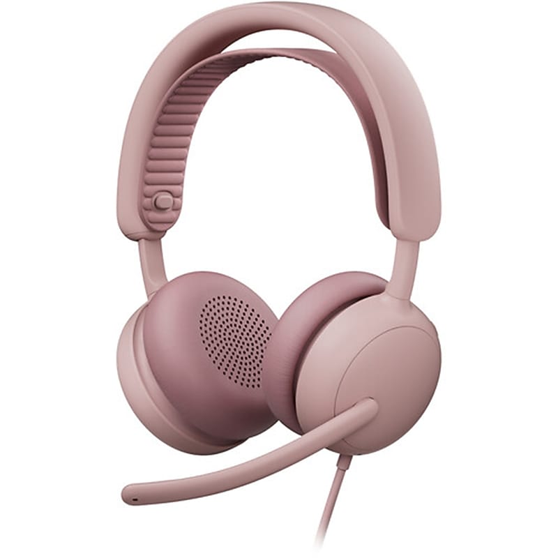 Logitech Zone Wired 2 USB-C Stereo Computer Headset, UC Certified, Rose (981-001613) image 1