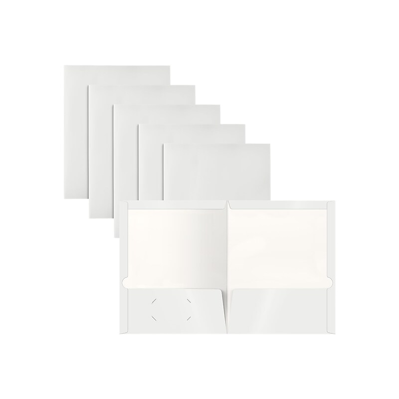Better Office Glossy 2-Pocket Portfolio Folder, White, 25/Pack (80189-25PK) image 1