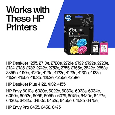 HP 67XL/67 Black High Yield and Tri-Color Standard Yield Ink Cartridge, 2/Pack (3YP30AN#140) Sansujyuku sansujyuku.com