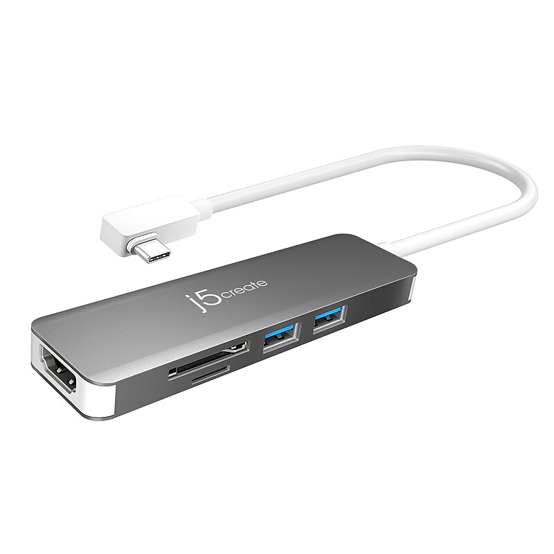 j5create SuperSpeed+ USB-C 3.1 Multi-Adapter Docking Station, Silver (JCD372) image 1