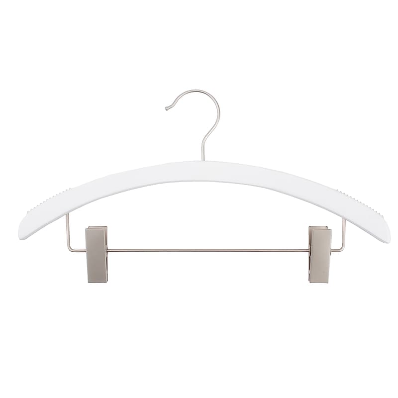 Nahanco 16" Wood Retro Suit Hanger, Low Gloss White, 100/Carton (40117RC) image 1